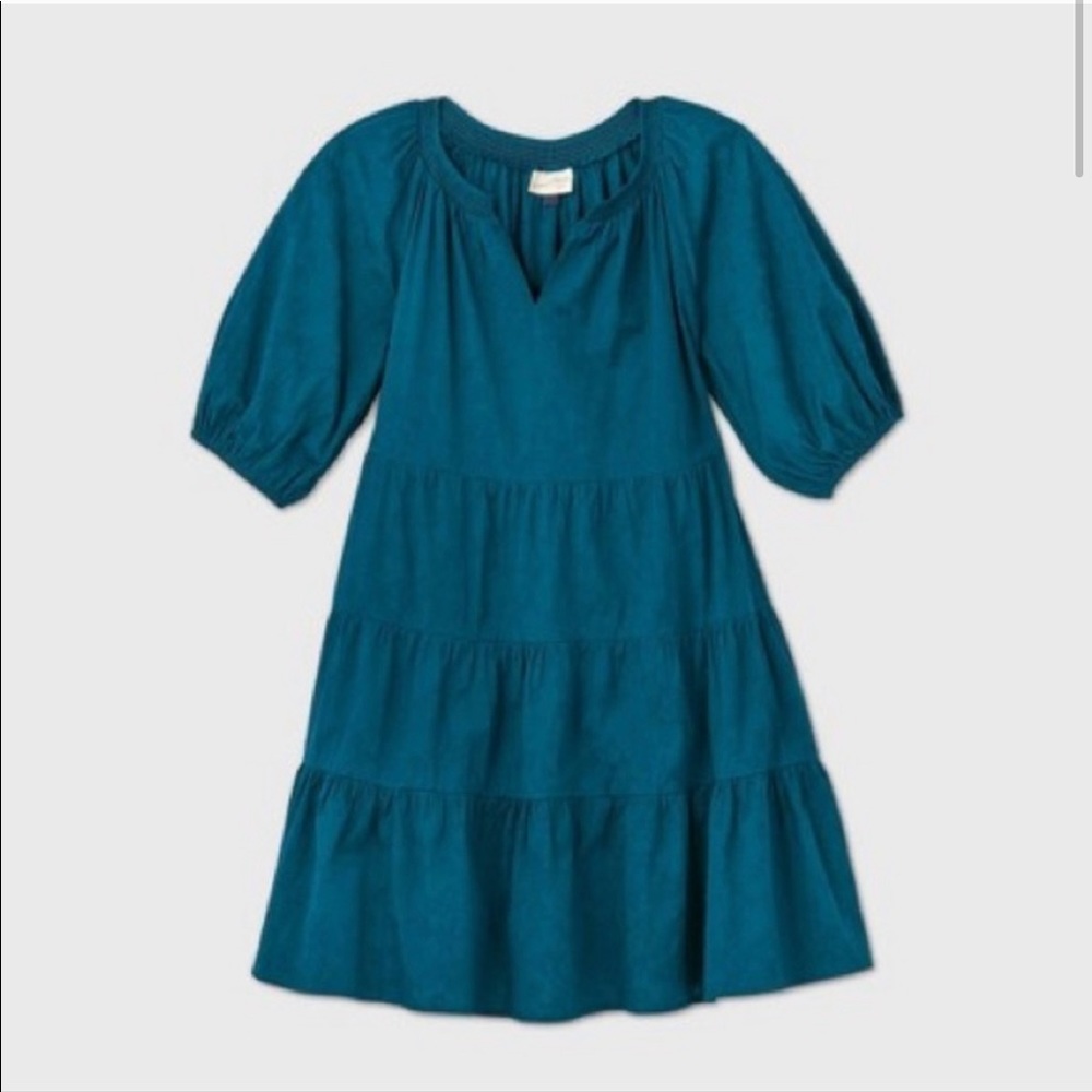 Universal Thread Teal Tiered Babydoll Dress XS